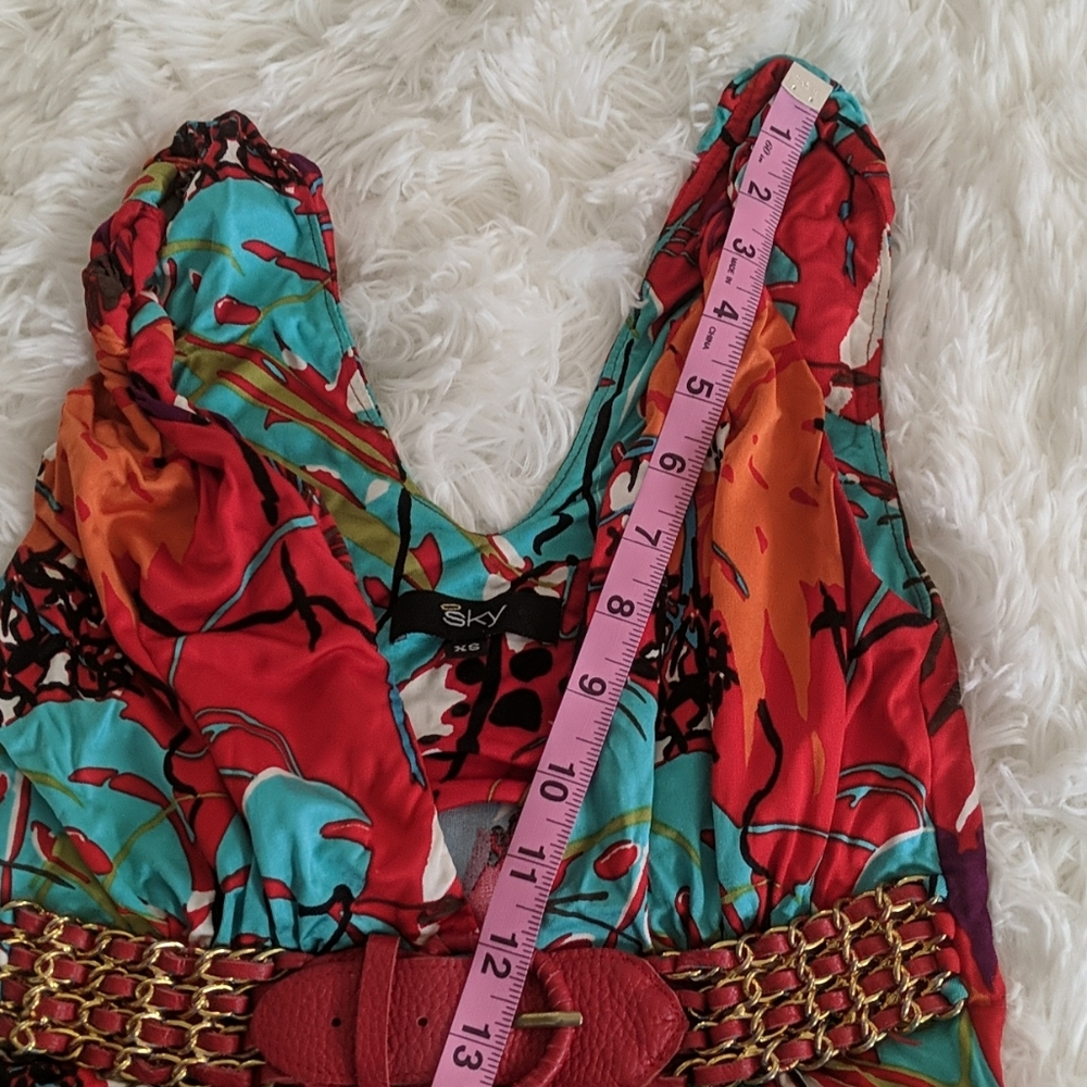 Silk plunge neck top. - Picture 8 of 8
